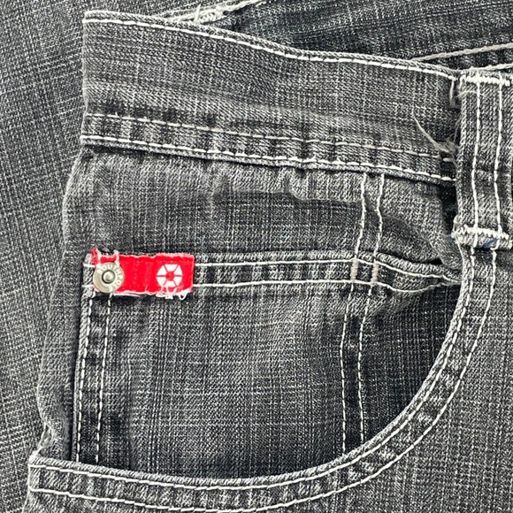 Southpole Baggy Wide Leg Jeans Mens 34x30 Faded Black Y2K Hip Hop Red Tab Vtg. - Picture 6 of 12